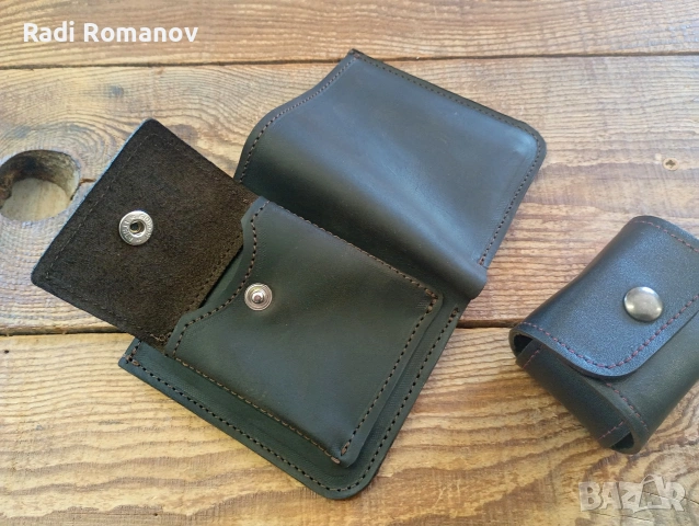 Ръчно изработен мъжки кожен портфейл , снимка 5 - Портфейли, портмонета - 54352371