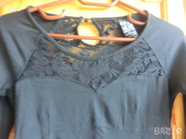 черна рокля с дантелен гръб на Зара, снимка 4 - Рокли - 37372530