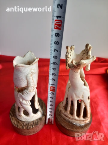 Статуетки СЛОНОВА Кост , Слончета и Жирафи, снимка 7 - Антикварни и старинни предмети - 51136700