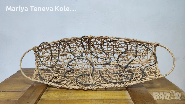 Панери от ратан, бананови листа и бамбук. , снимка 9 - Декорация за дома - 54345985