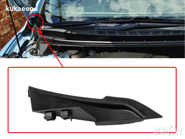 Странично удължение на кората под предното стъкло за Hyundai Elantra MK5, снимка 4 - Части - 51821206