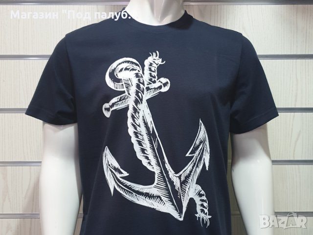 Нова мъжка тениска с трансферен печат Голяма котва, морска, снимка 7 - Тениски - 29954029