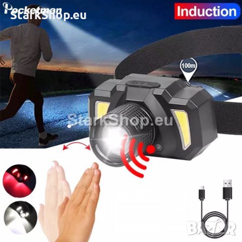  Професионален Челник за глава с ZOOM и сензор за движение, снимка 4 - Къмпинг осветление - 30499764