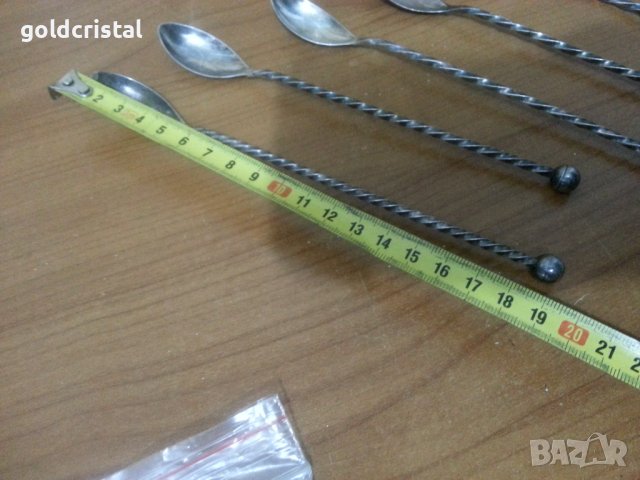 Посребрени коктейлни лъжички , снимка 4 - Антикварни и старинни предмети - 39002327