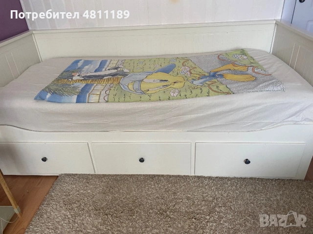 Легло-разтегателно (диван) IKEA HEMNES, масив, с 3 чекмеджета + матрак