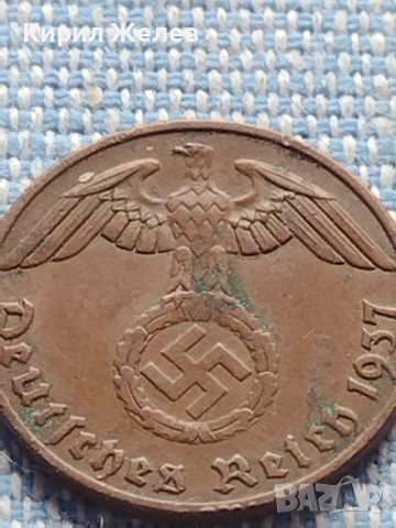 Монета 1 райхсфенинг 1937г. Германия Трети Райх с СХВАСТИКА за КОЛЕКЦИЯ 26700, снимка 8 - Нумизматика и бонистика - 42822411