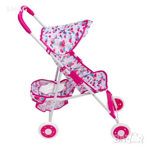 Количка за Кукла тип Бастун Фуксия Бели облаци S_1179756, снимка 2 - Кукли - 48212067