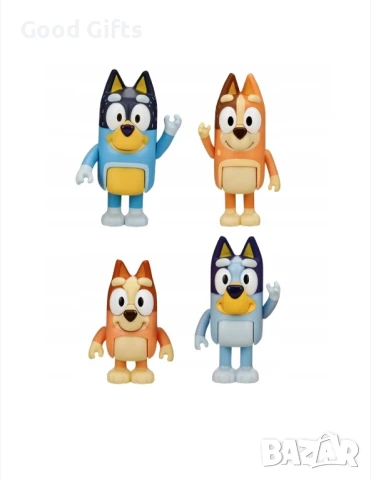 Комплект 4броя фигурки Блуи и Бинго Майка Баща с подвижни крачета , снимка 2 - Фигурки - 51143566