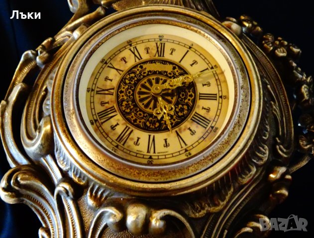 Бронзов механичен каминен часовник,барок. , снимка 7 - Антикварни и старинни предмети - 31446709