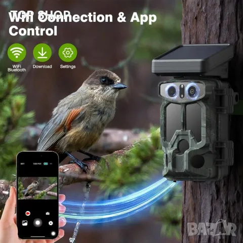 VOOPEAK 4K 30FPS 60MP камера за диви животни, с 5000mAh соларен панел, снимка 7 - Камери - 49487914