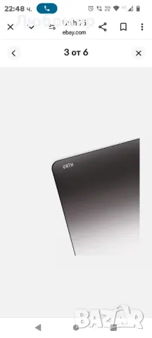 Urth 75 x 100 mm мек градуиран ND2 (1 стоп) филтър (Plus+), снимка 6 - Чанти, стативи, аксесоари - 47359017