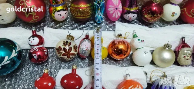 Стари стъклени новогодишни играчки, снимка 17 - Антикварни и старинни предмети - 34950383