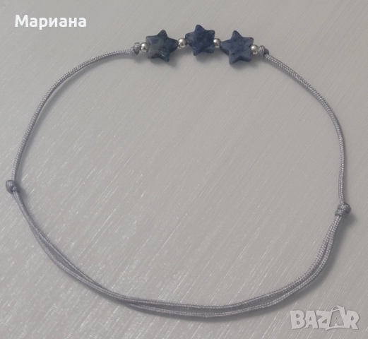 гривна от конец с камъни и сребърни топчета, снимка 16 - Гривни - 46701350