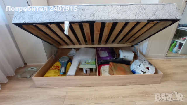 Приста легло с матрак и ракла 120х190, снимка 2 - Спални и легла - 54291476