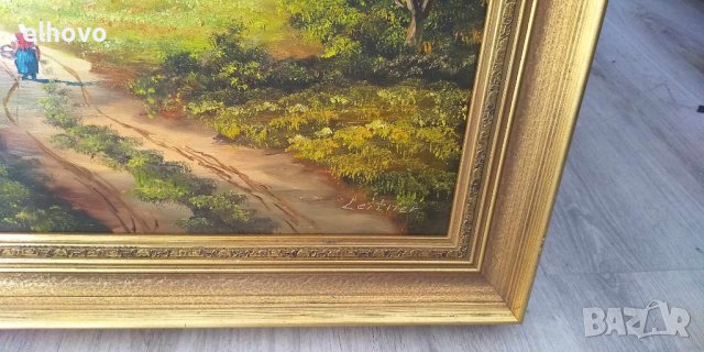 Картина в дървена рамка 94х74 Селски пейзаж, снимка 5 - Картини - 42916090