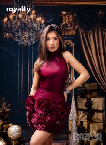 Официална Червена Дамска Рокля , снимка 2 - Рокли - 52884875