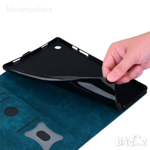 Кожен калъф за Xiaomi Redmi Pad 2 Pro - Дизайн Цвете & Коте, Стойка, Кардхолдер, Джоб за писалка, Пр, снимка 8 - Калъфи, кейсове - 52420051