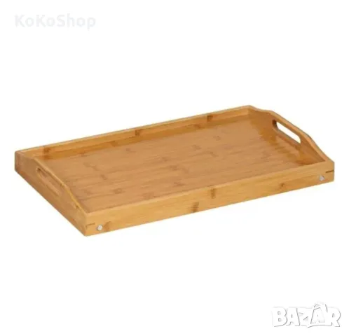 Сгъваема маса/поднос-50х30х22 см./бамбуков поднос/маса/помощна, снимка 4 - Маси - 50111366