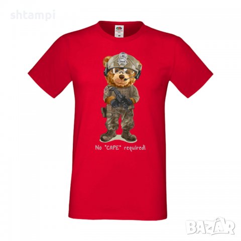 Мъжка тениска  bear No CAPE required,Мече,Меченце,Животно, Играчка,Изненада,Подарък,Повод,, снимка 4 - Тениски - 37293740