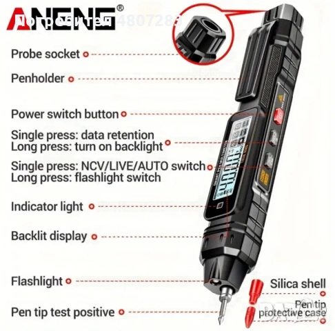 А3005 цифров мултицет тип писалка, снимка 2 - Друга електроника - 54311936