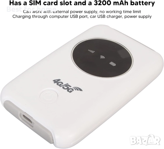 USB WiFi преносим, 5G високоскоростен модем,със слот за SIM карта, до 10 потребители, снимка 5 - Рутери - 51485083