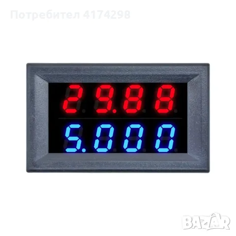 DC 0-100V  10A Двоен LED цифров волтметър амперметър на автомобил Измерител на напрежение за т
