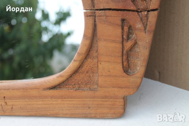 Стара дъбова рамка с огледало /1940 година/, снимка 6 - Антикварни и старинни предмети - 42357166