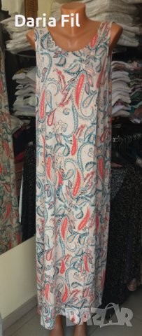 Дълга рокля в розови цветове ХЛ/2ХЛ размер , снимка 1