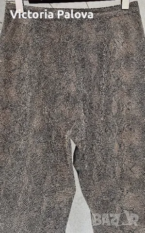 Модерен кожен панталон змийски принт естествена кожа, снимка 8 - Панталони - 49330490