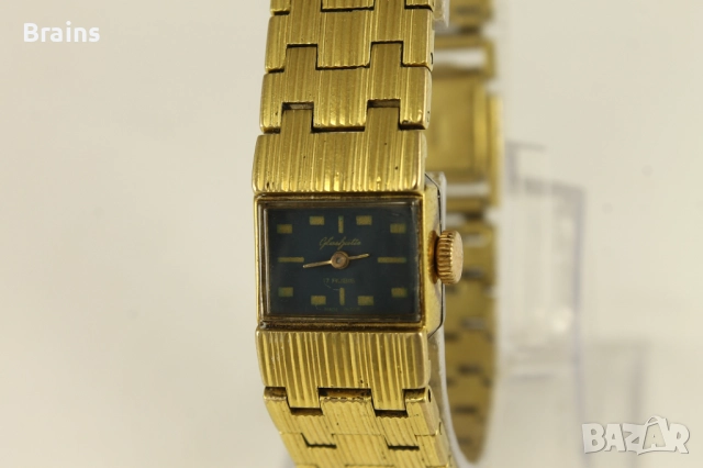 1960's GUB Glashutte Немски Дамски Часовник Дебела Позлата, снимка 3 - Дамски - 51822178