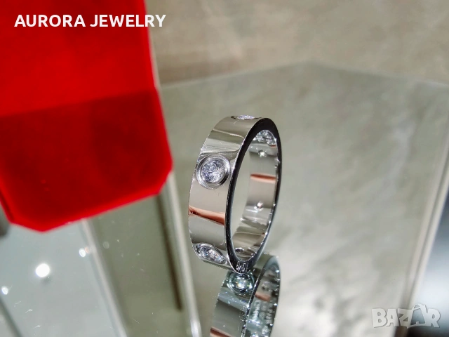 CARTIER Love White Gold 6 Diamonds Classic Model Пръстен