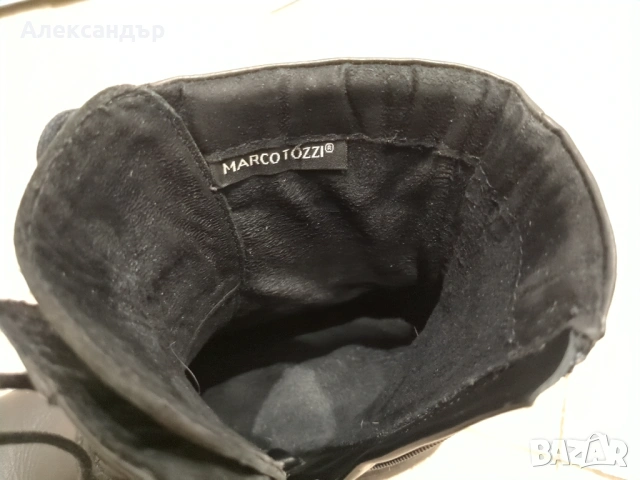 Боти Marco Tozzi черен цвят 39 номер естествена кожа, снимка 7 - Дамски боти - 53345227