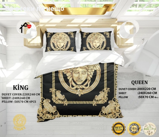 Versace Спален Комплект Версаче - Налични Различни Цветове Код E644, снимка 4 - Спално бельо - 51479221