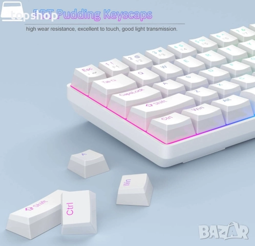 Чисто нова MageGee MK-Box Мини преносима механична геймърска клавиатура, 65% оформление..., снимка 5 - Клавиатури и мишки - 51995033