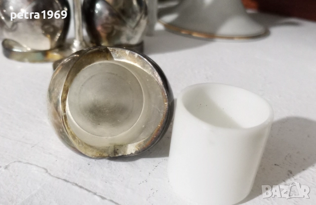 Комплект за подправки, със собствена стойка, посребрен, с позлатяване, снимка 15 - Аксесоари за кухня - 51953997