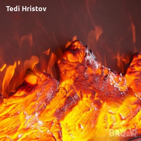 Електрическа камина с Bluetooth и реалистичен пламъчен ефект, снимка 2 - Отоплителни печки - 52530069