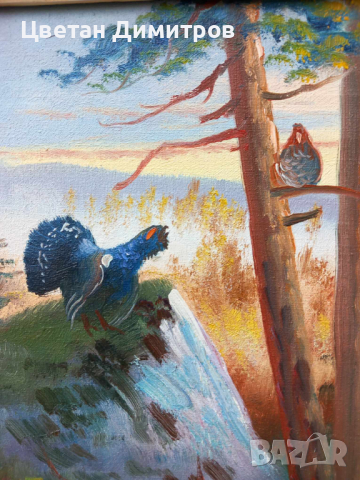 Стара авторска картина рисувана с маслени бои върху платно , снимка 6 - Картини - 44728509