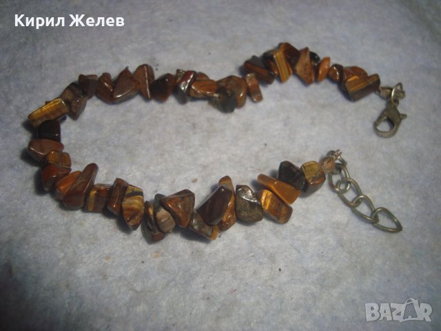 СКЪПОЦЕННА ХЕНД МЕЙД АРТ ГРИВНА с КАМЪНИ НАТУРАЛНО ТИГРОВО ОКО 21528, снимка 3 - Гривни - 37715766