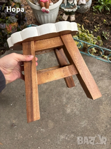 Столче / Табуретка от тиково дърво, снимка 4 - Други - 44077986