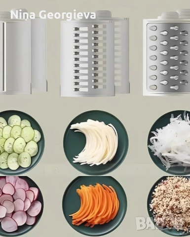 Мултифункционална електрическа резачка-ренде за зеленчуци, снимка 4 - Аксесоари за кухня - 52478569