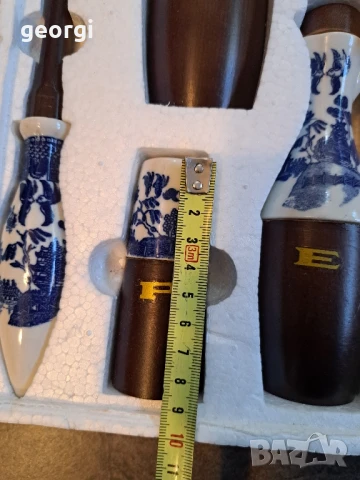 комплект прибори за сервиране дърво с порцелан    26/3, снимка 11 - Прибори за хранене, готвене и сервиране - 50762911