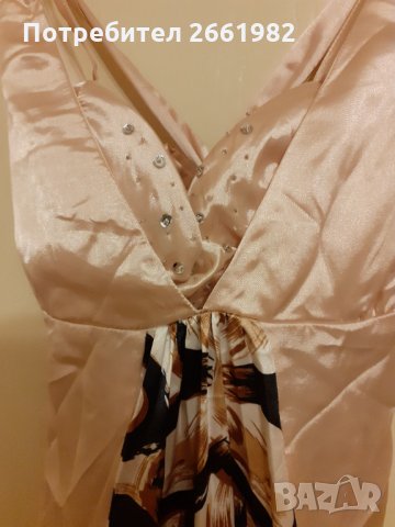 Разкошна сатенена дълга официална рокля, снимка 2 - Рокли - 31565072