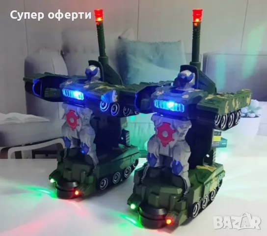 Трансформируем танк, бронирана кола, работещ с батерии робот, снимка 4 - Електрически играчки - 48714962
