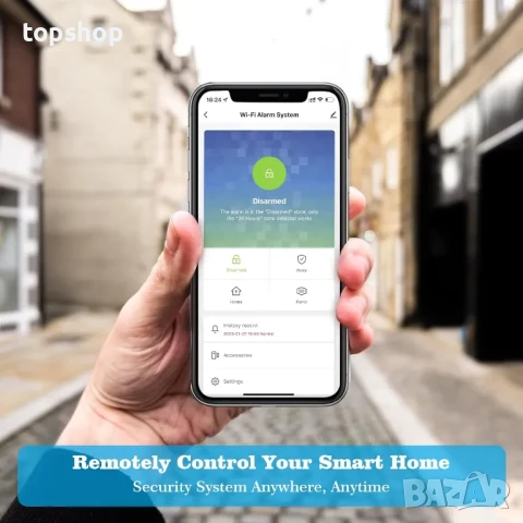 Безжична WiFi алармена система за домашна сигурност YISEELE с приложение за предупреждение и аларми, снимка 7 - Аналогови камери - 50525012