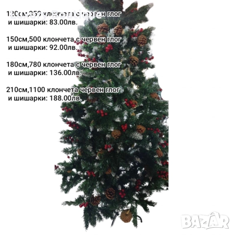 коледно дърво с шишарки и глог