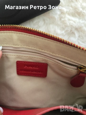 PINKO Кожена дамска чанта тип "плик" FLAT CLASSIC.  Носена е веднъж, неразличима от нова, снимка 2 - Чанти - 50934094