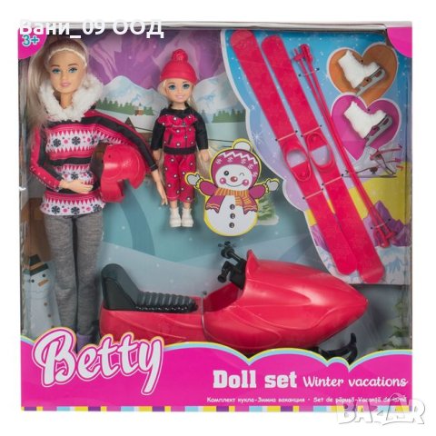 Комплект кукла Барби с дете на ски ваканция, снимка 3 - Кукли - 42841942