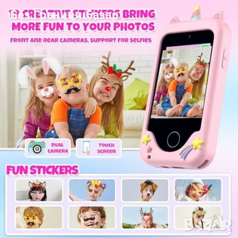 Нов Телефон с камера и игри - Играчка подарък за момичета на 3-8 години , снимка 4 - Други - 47581153