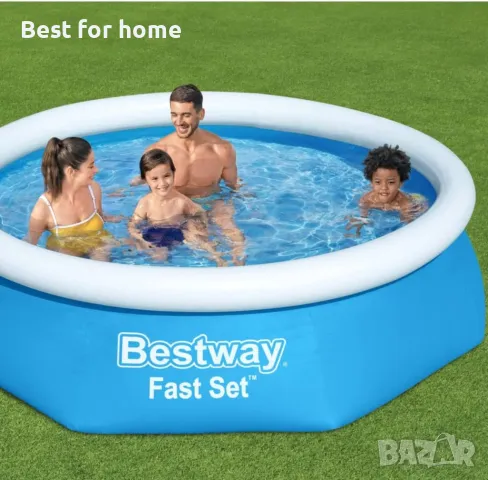 Басейн Bestway Fast Set, 2.44 м x 61 см, 1880 литра, снимка 2 - Басейни и аксесоари - 47563239