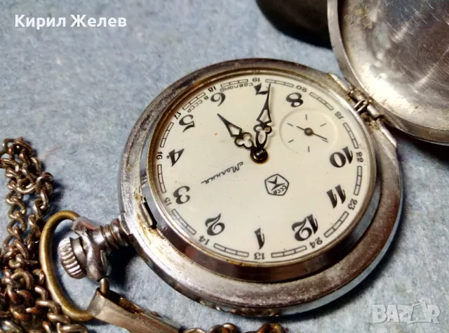 МЪЛНИЯ с ГЛУХАР Стар РЯДЪК РУСКИ ДЖОБЕН ЧАСОВНИК МОЛНИЯ 18 КАМЪКА СДЕЛАНО в СССР с КЮСТЕК 24451, снимка 11 - Антикварни и старинни предмети - 48288712